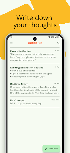 Android application Caderno — Minimal notepad screenshort