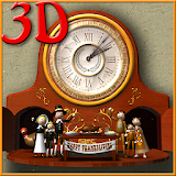 Thanksgiving Animated Clock 3D icon
