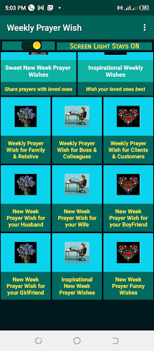 Android application Weekly Prayer Wishes screenshort