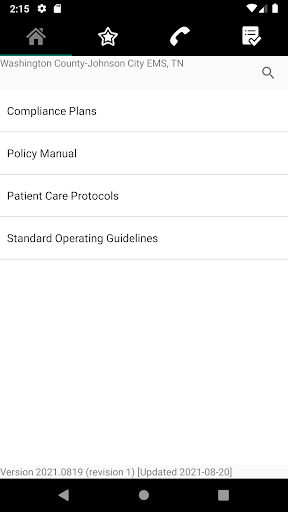 Android application WC/JC EMS Protocols screenshort