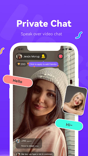 Android application Heya - Video chat.Live.Friends screenshort