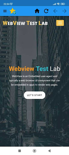 Android application Webview Test Lab screenshort