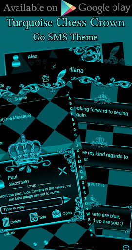 Turquoise Chess Crown Dialer t