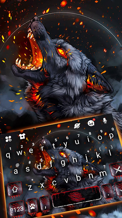 Flaming Wolf Keyboard Theme - 8.7.1_0619 - (Android)