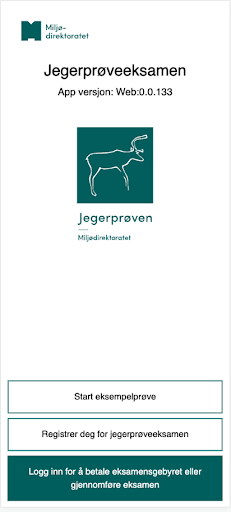 Android application Jegerprøveeksamen screenshort