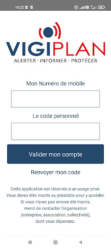 VIGIPLAN Screen 2