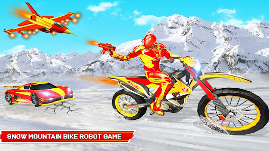 Snow Bike Transform Robot Game apkpoly screenshots 20
