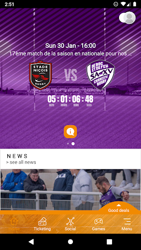 Android application SA XV Charente Rugby screenshort