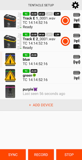 Android application Tentacle Setup screenshort