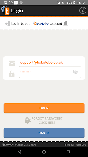 Android application Ticketebo Door Scan Manager NZ screenshort