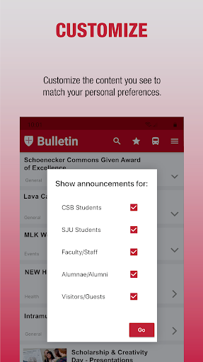 CSB/SJU Bulletin Screen 3