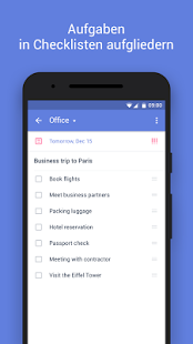 Screenshot of TickTick-Aufgabenlisten