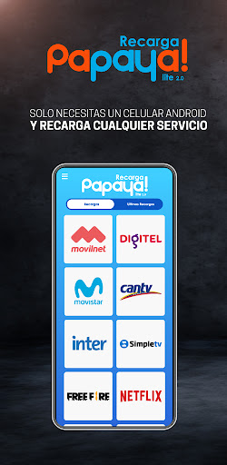 Android application Recarga Papaya screenshort