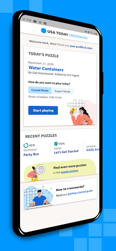Screenshot of USA TODAY Games: Crossword+