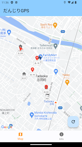 Android application 忠岡だんじりGPS screenshort