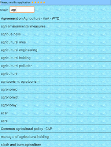 Agriculture Dictionary Unknown