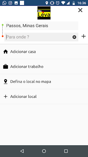 Me Leva - Cliente Screen 2