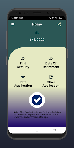 Android application Gratuity screenshort