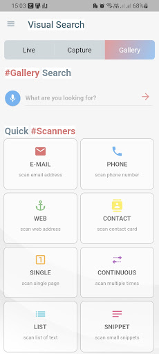Android application Search with Camera screenshort