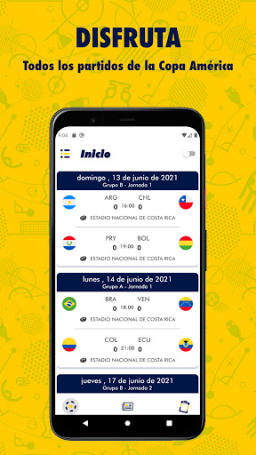 Android application Copa América - 2021 Brasil screenshort