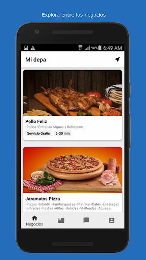 Android application Pídelo con ben screenshort