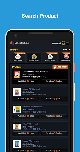 Android application Cement Exchange screenshort