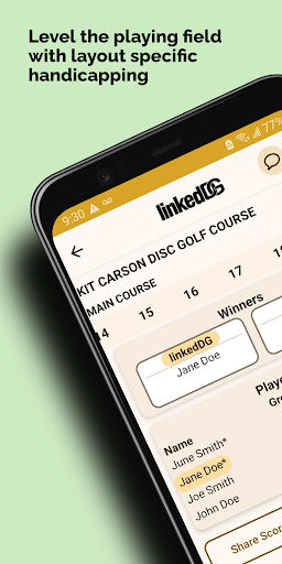 Android application linkedDG Disc Golf Scorecard screenshort