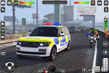 Police Bike Driving Car Chase