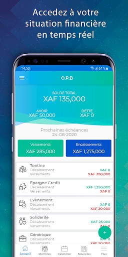 Android application Tontine Plus screenshort