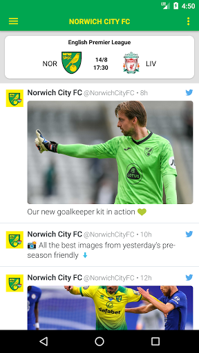 Android application Norwich Canaries screenshort