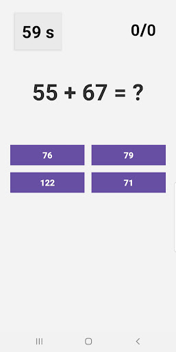 Android application Mathematical Speed screenshort