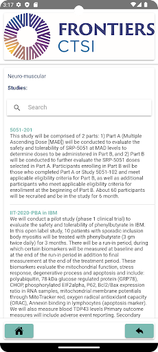 Frontiers Trial Finder Screen 2