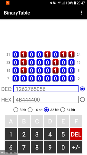 bin/hex/dec converter Screen 2