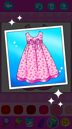 Girls Glitter Dress Coloring screenshot