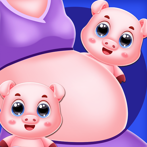 Pinky pig mom newborn logo