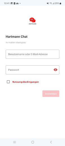 Android application Hartmann International Chat screenshort