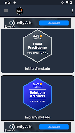 Android application AWS Certificações screenshort