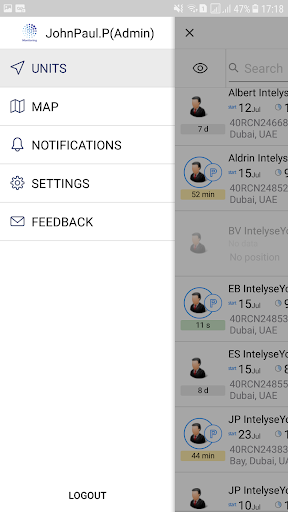 Android application IntelyseYou Monitoring screenshort