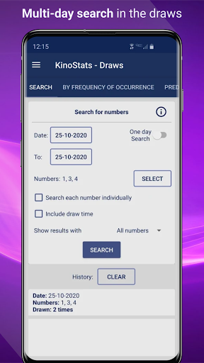 KinoStats - OPAPs Keno Stats Screen 2