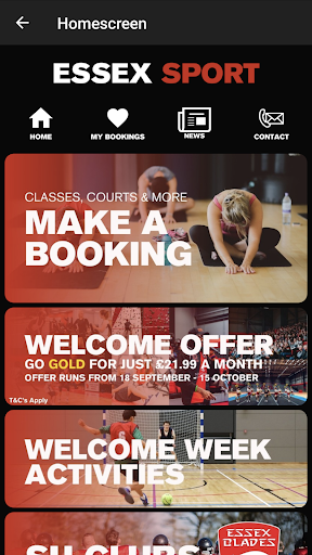Android application Essex Sport screenshort