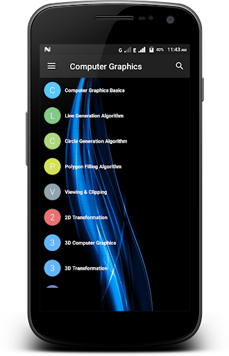 Android application Computer Graphics screenshort