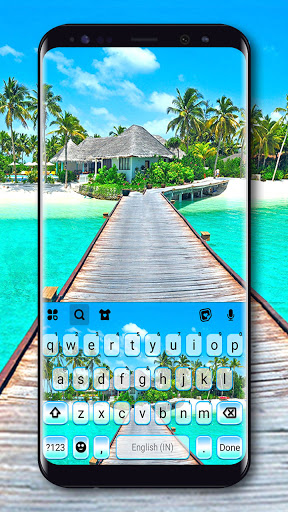 Android application Beach Vacation Keyboard Backgr screenshort