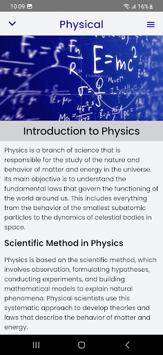 Physics Course Screen 2