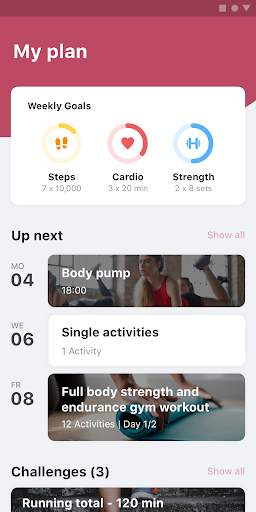 Android application Fit Petite Program screenshort