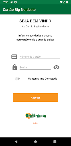 Android application Cartão Big Nordeste screenshort