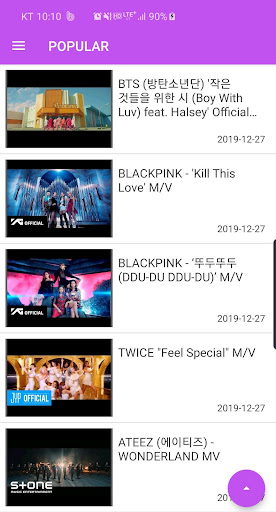 Android application K-Tube K-Pop screenshort