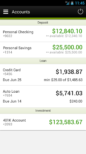 Android application Columbia Credit Union screenshort