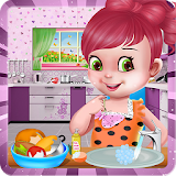 Girl Wash Kitchen Dishes icon