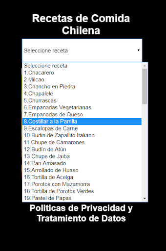 Recetas de la Cocina Chilena Screen 3