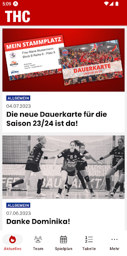 Android application Thüringer HC (THC) - Handball screenshort